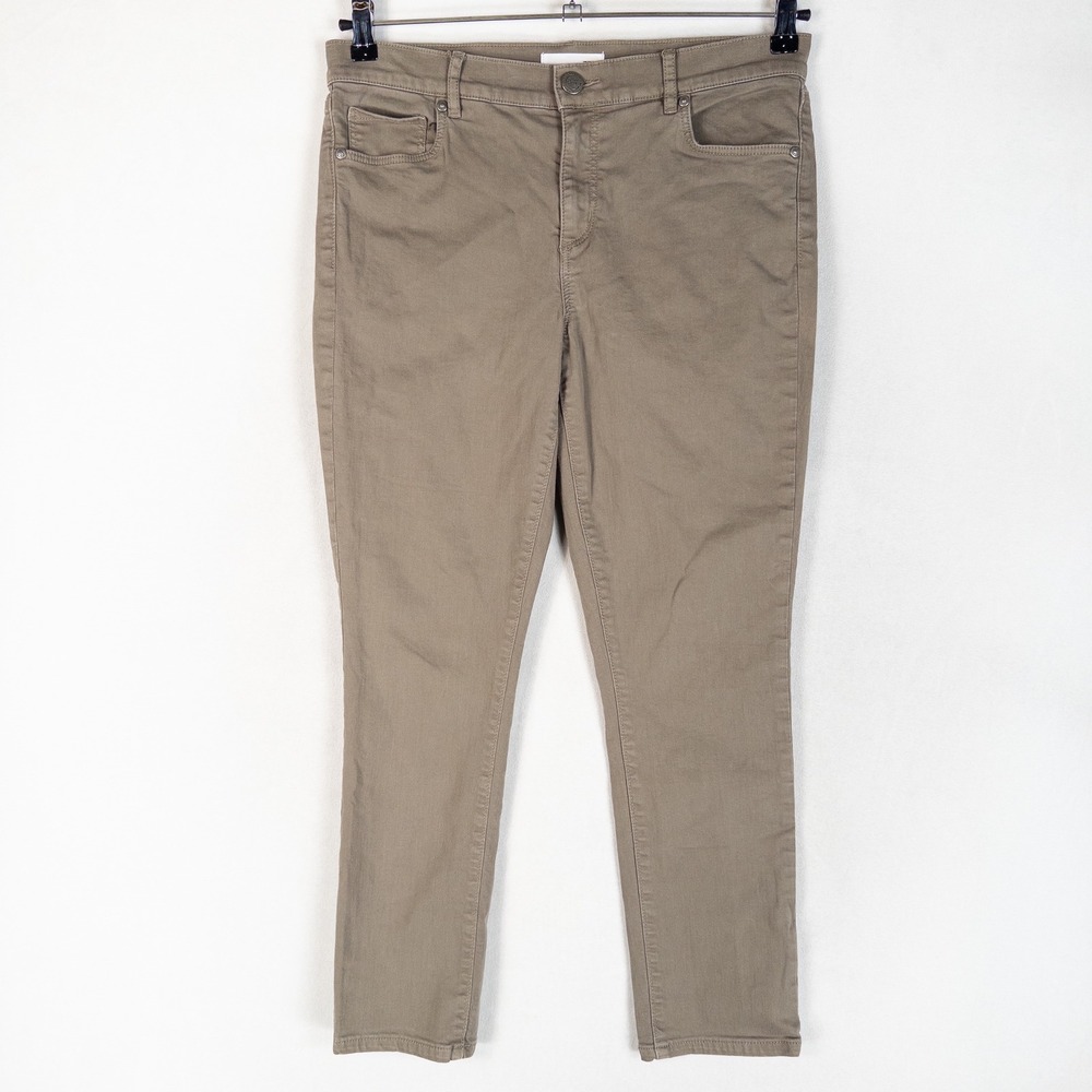 Loft Jeans Womens 29/8 Taupe Gray Brown Skinny Crop Mid Rise Stretch Casual